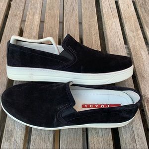 PRADA womens slip on Black sneaker shoes 9.5-39.5